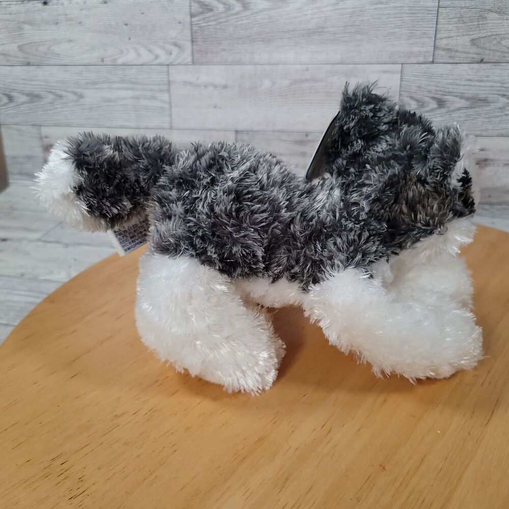 Aurora Flopsies 9" Gray and White Husky Dog Plush Stuffed Animal Soft Cuddly Toy - Picture 3 of 11